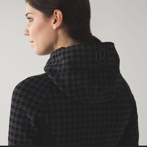 lululemon athletica hooded zip sweatshirt in houndstooth ombré